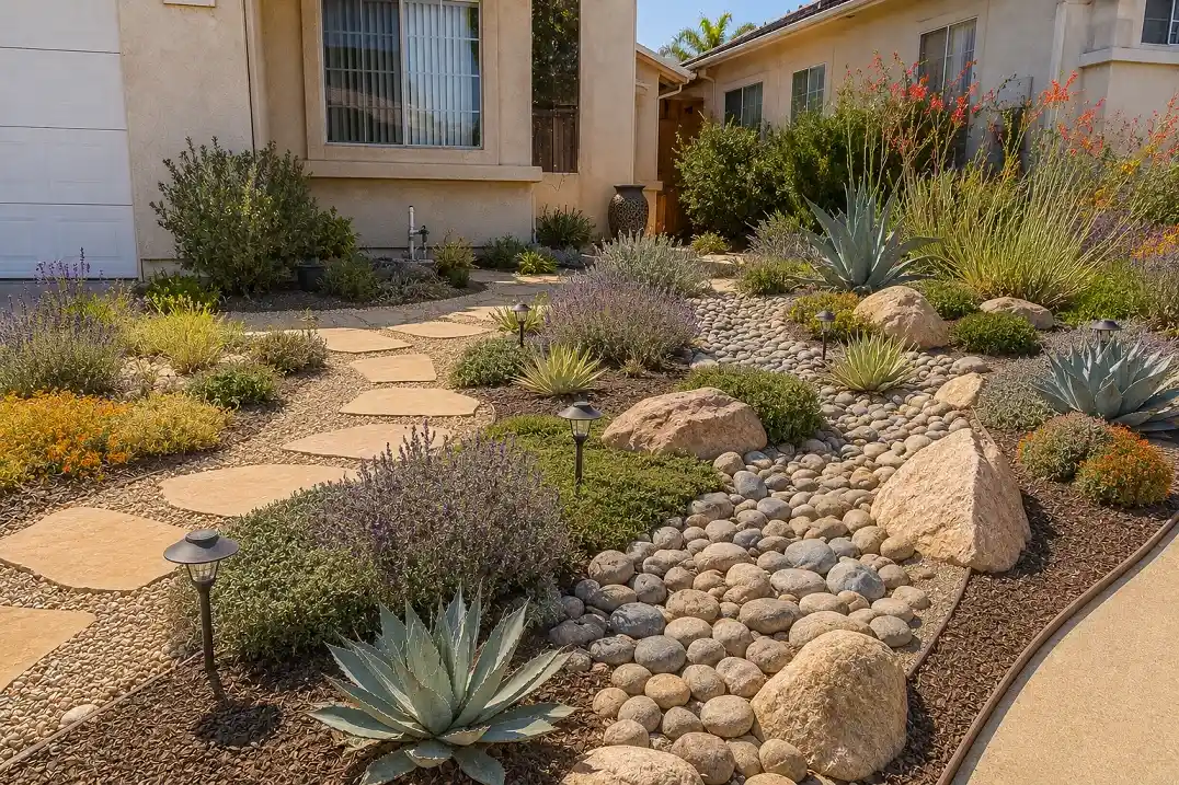 Dry patchy lawn before xeriscaping