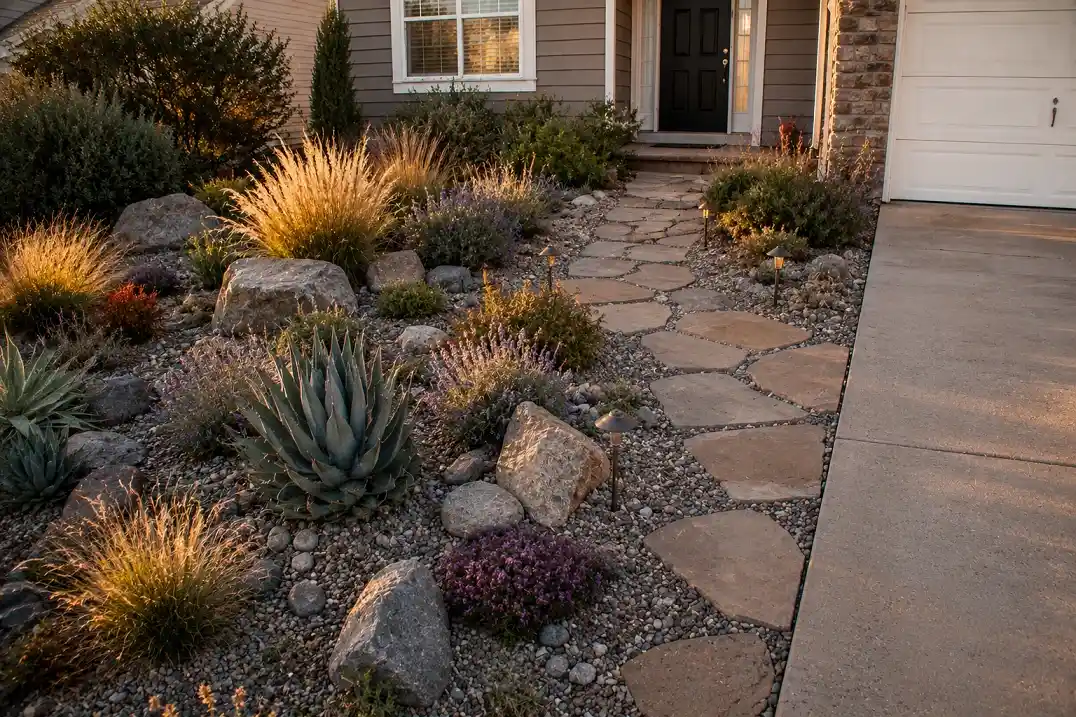Bare entrance with dead grass